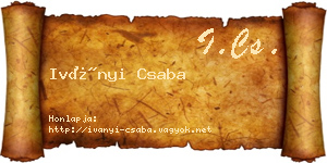 Iványi Csaba névjegykártya