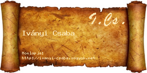 Iványi Csaba névjegykártya