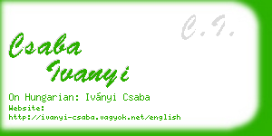 csaba ivanyi business card