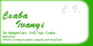 csaba ivanyi business card